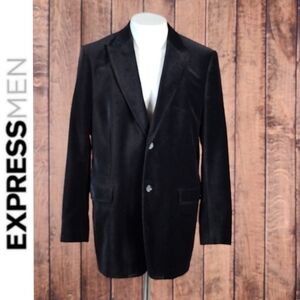 Extraordinary Black Velvet Mens Triple Stitch Point Lapel Single Breast Blazer